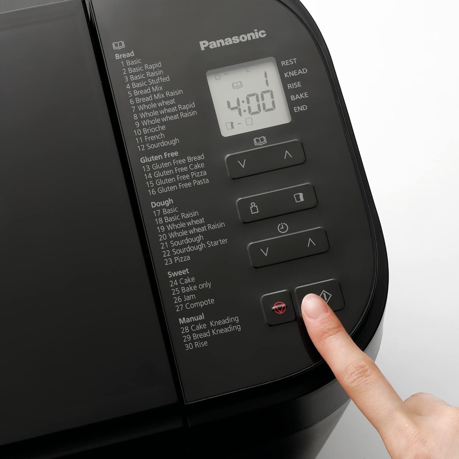 Automatic Bread Maker 30 Programs Nuts Dispenser Gluten-Free Black Stainless