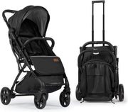 Compact Baby Pushchair One-Hand Fold Reclining Travel Buggy 0-15kg Black