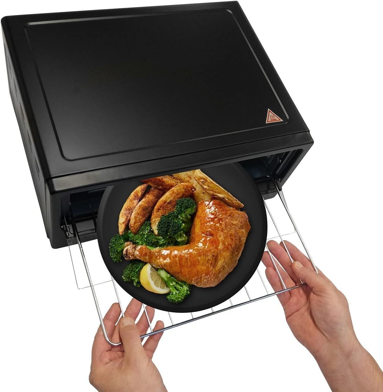 12" Electric Mini Oven 1800W Pizza Maker Toaster Grill Baking Tray Black