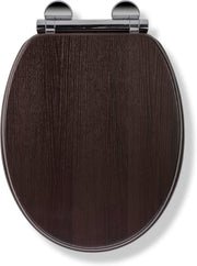Walnut Effect Wooden Toilet Seat Soft Close Quick Release Antibacterial Durable