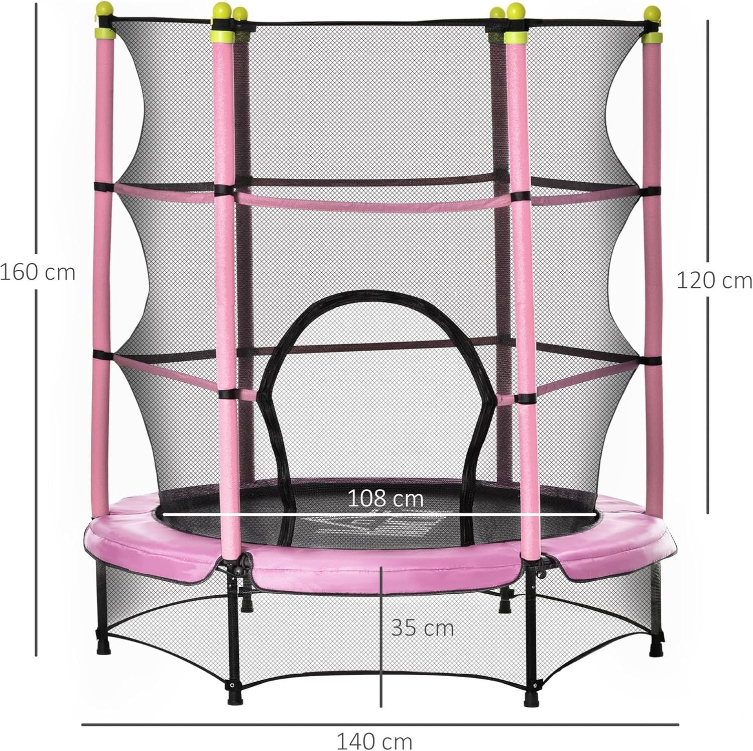 4.6FT Toddler Trampoline with Safety Net Springless Indoor Outdoor