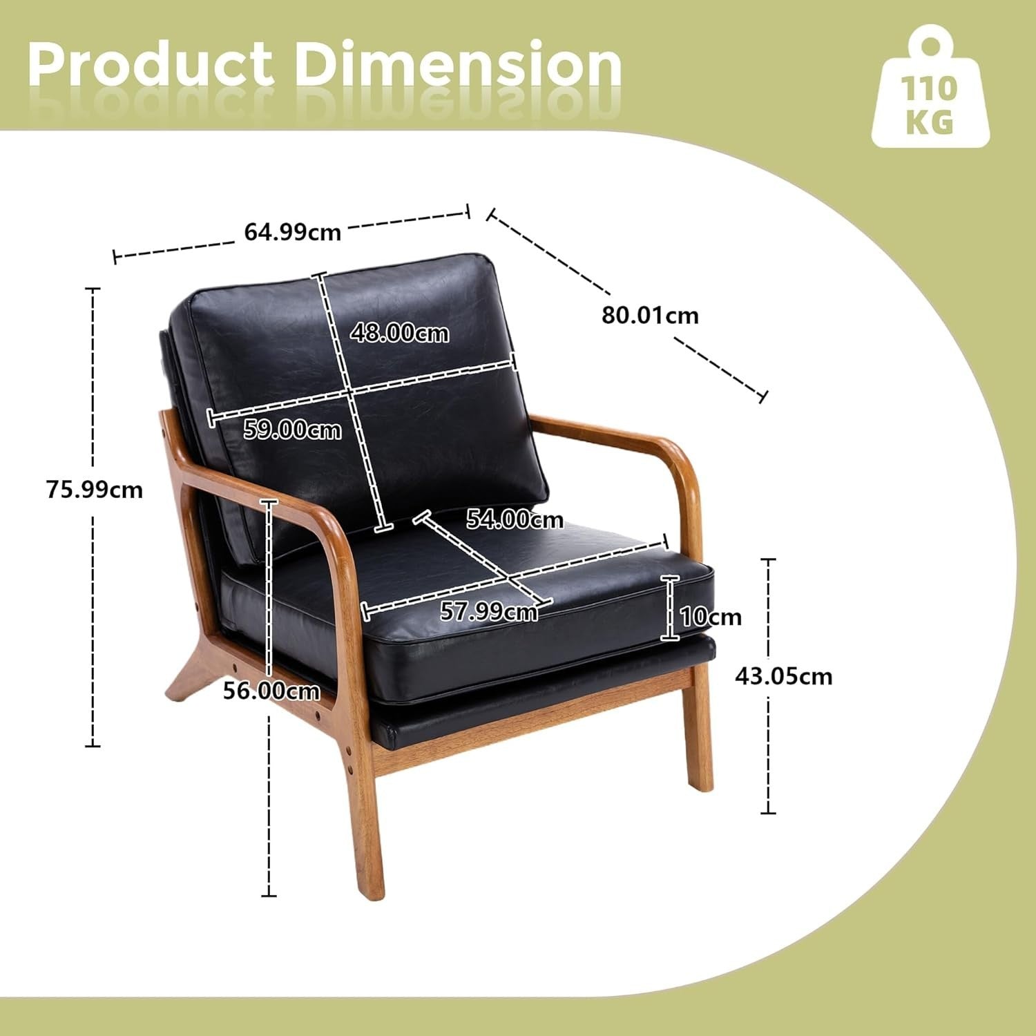 Kids Armchair with Footstool PVC Leather Sofa Chair Toddler Seat Black