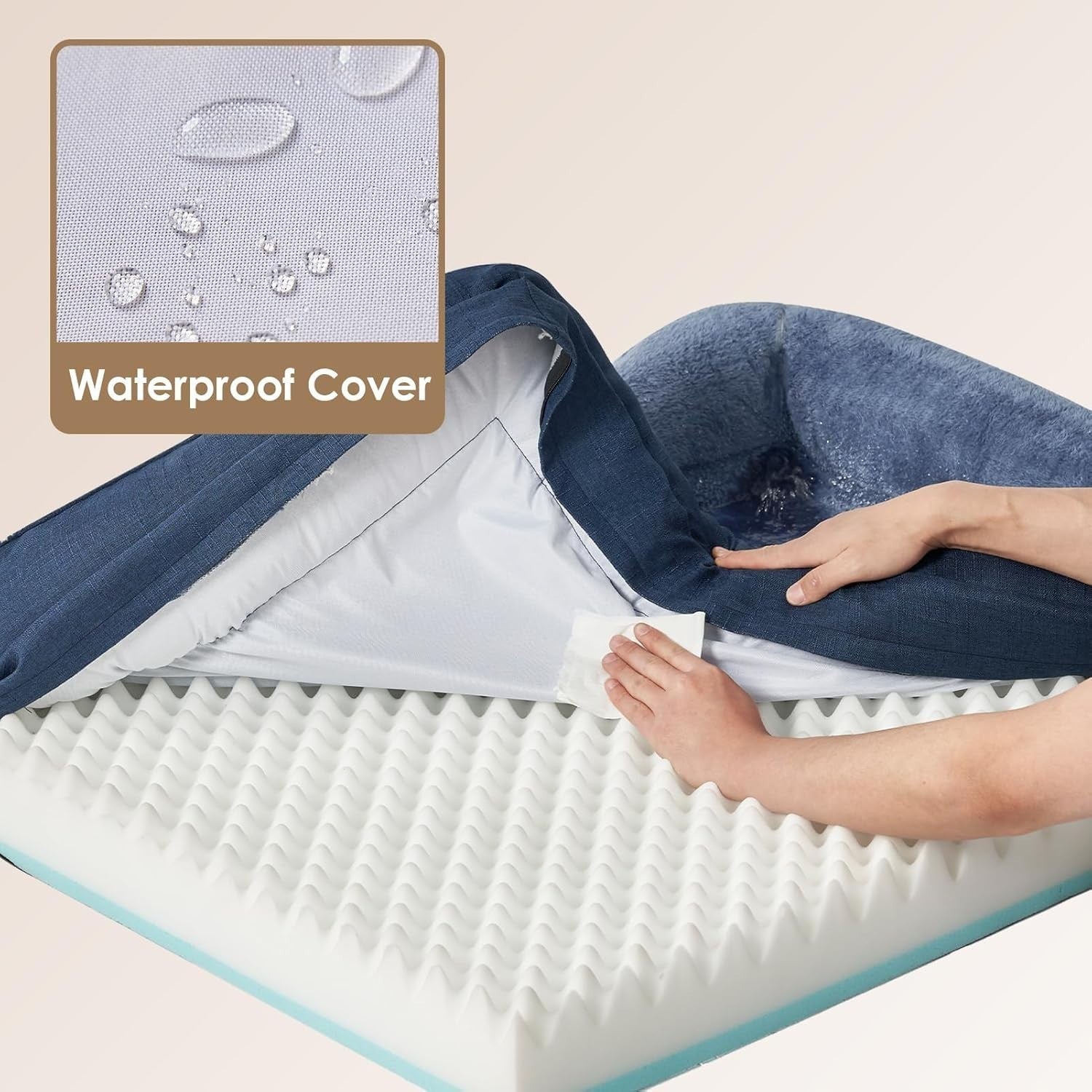 Medium Waterproof Orthopedic Dog Sofa Bed Memory Foam 76x51x16cm