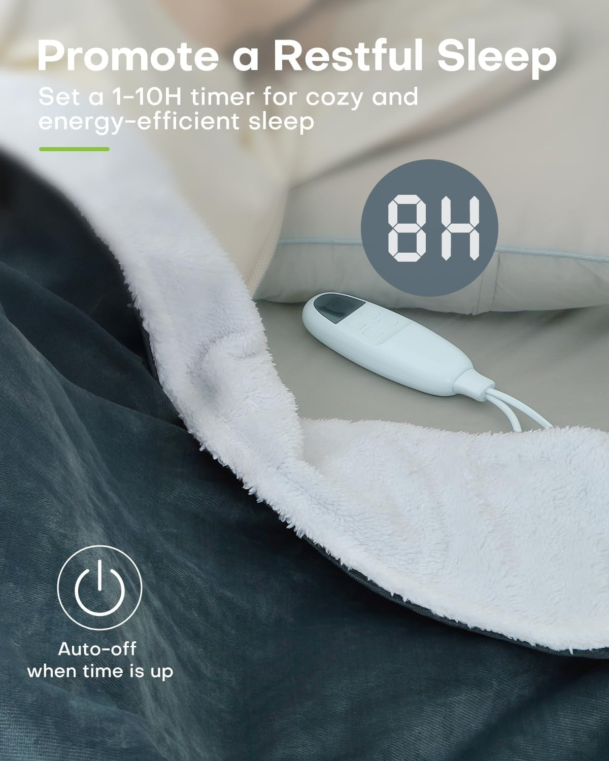 Electric Heated Throw Blanket 180x130cm Fast Heat Timer Washable Sofa Bed