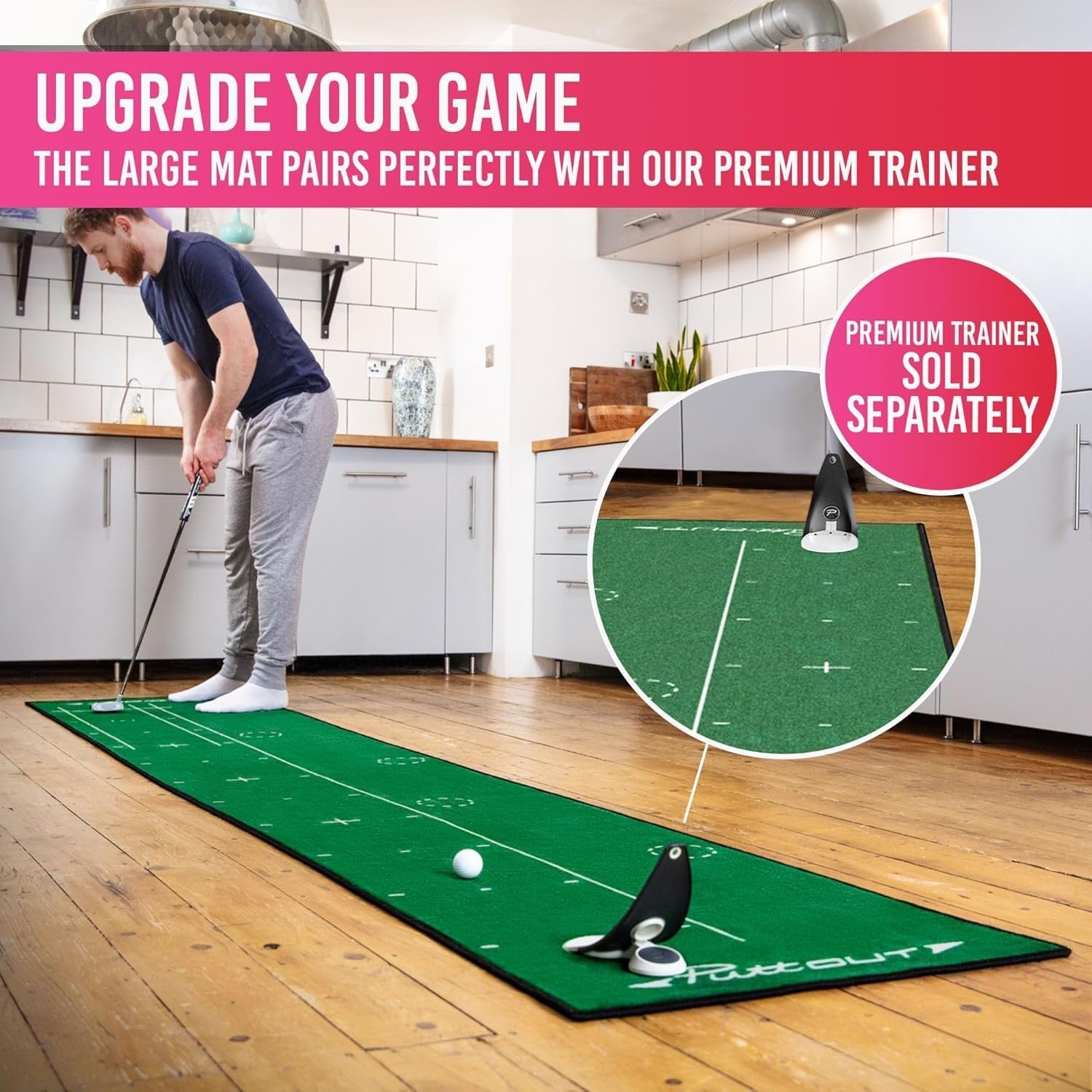 Large Golf Putting Mat Indoor Practice Trainer Alignment Lines Home Office