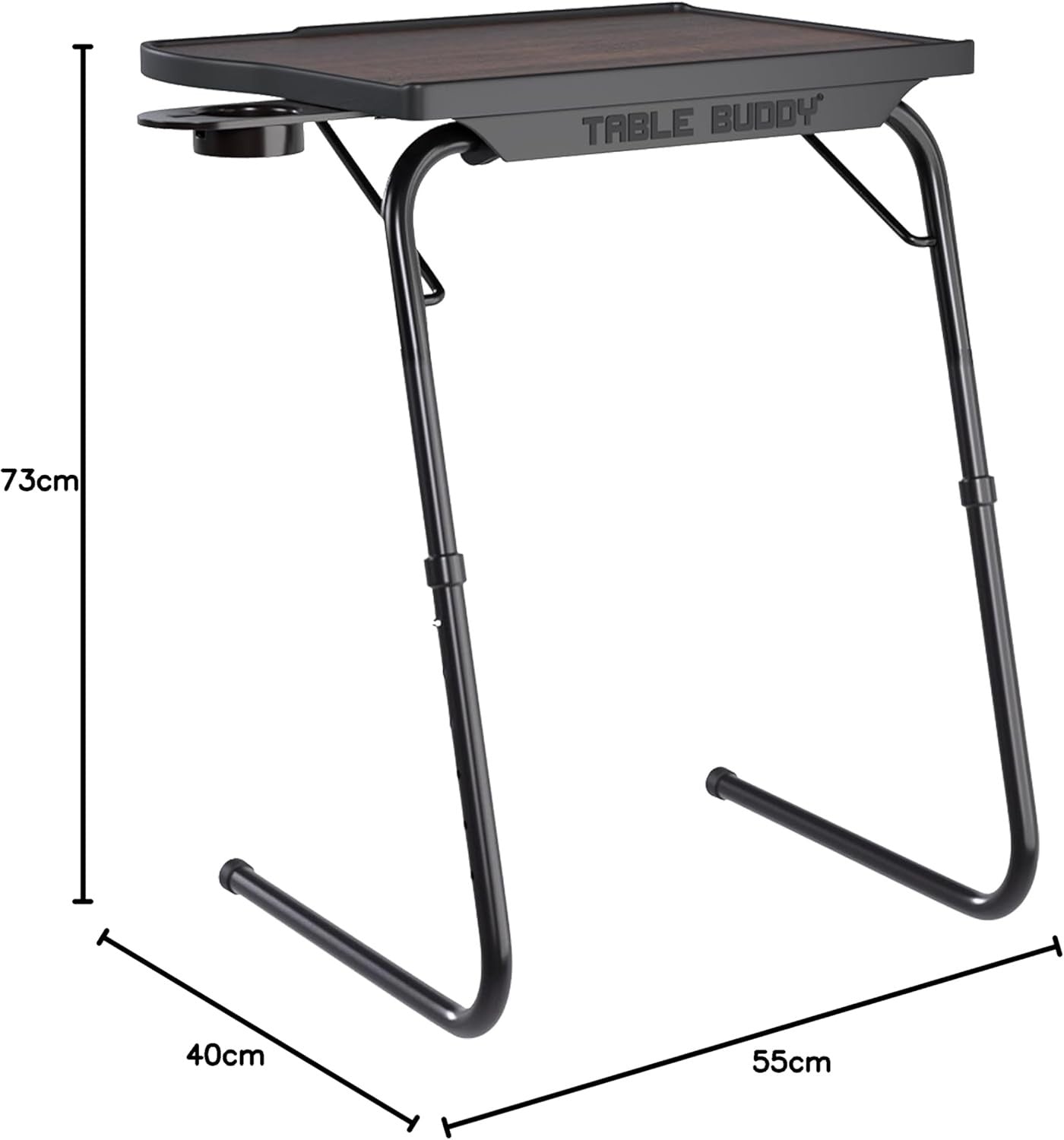 Adjustable Folding Bedside Table Laptop Desk Portable Overbed Tray Walnut