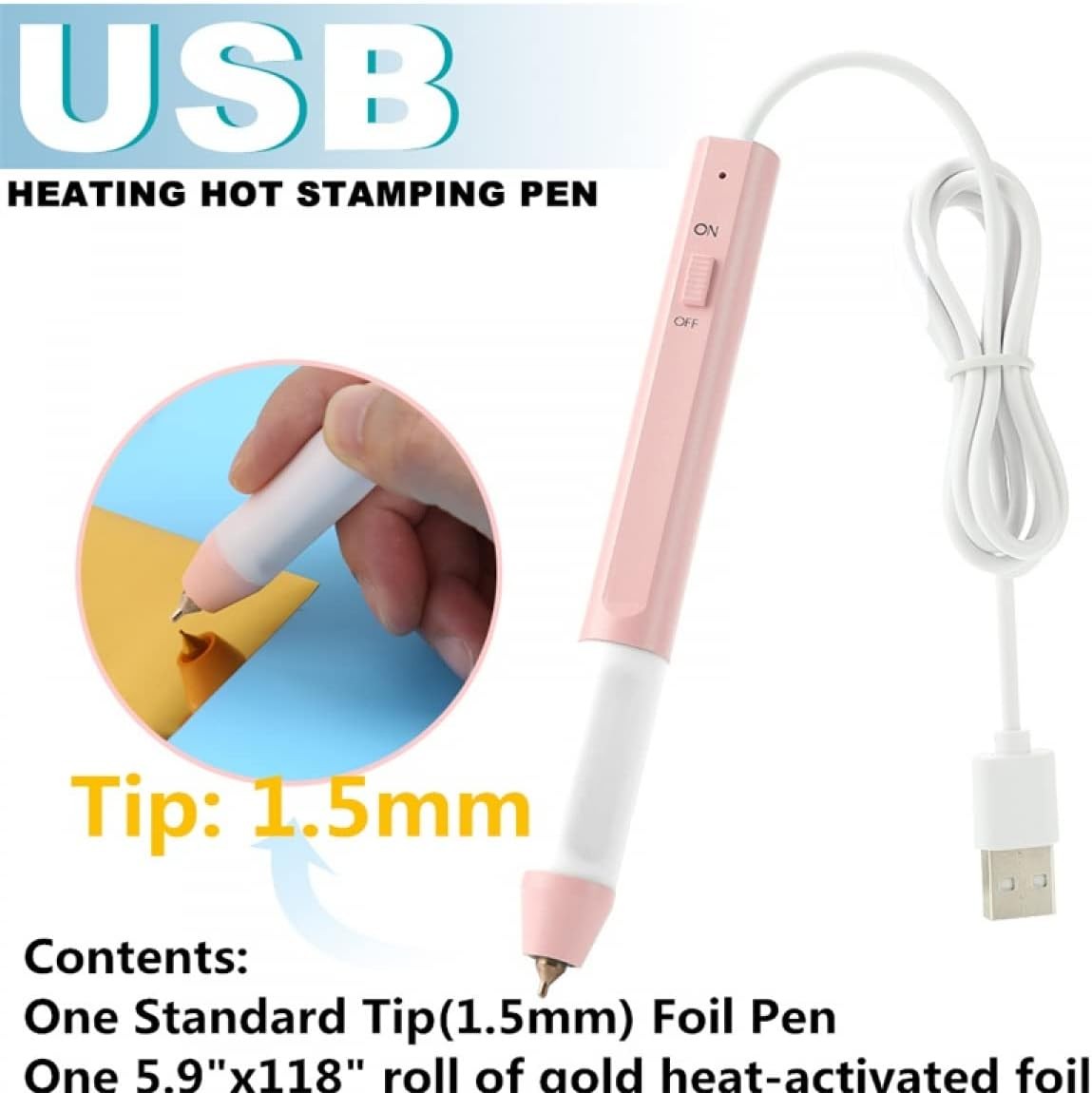 Heat Foil Pen Kit USB Hot Stamping Tool for Card Making Scrapbooking