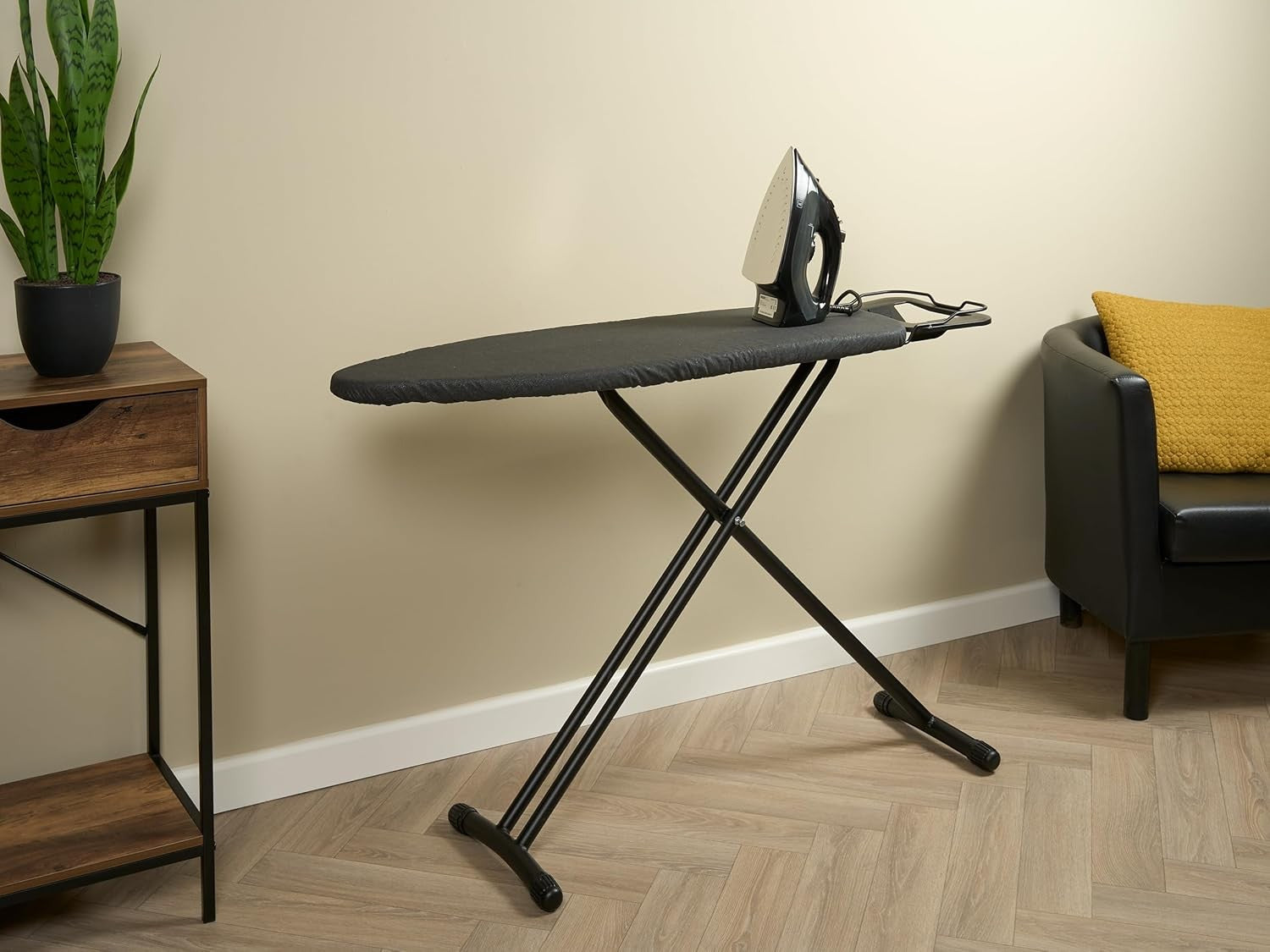 Classic Folding Ironing Board Dark Grey Adjustable Height with Iron Rest