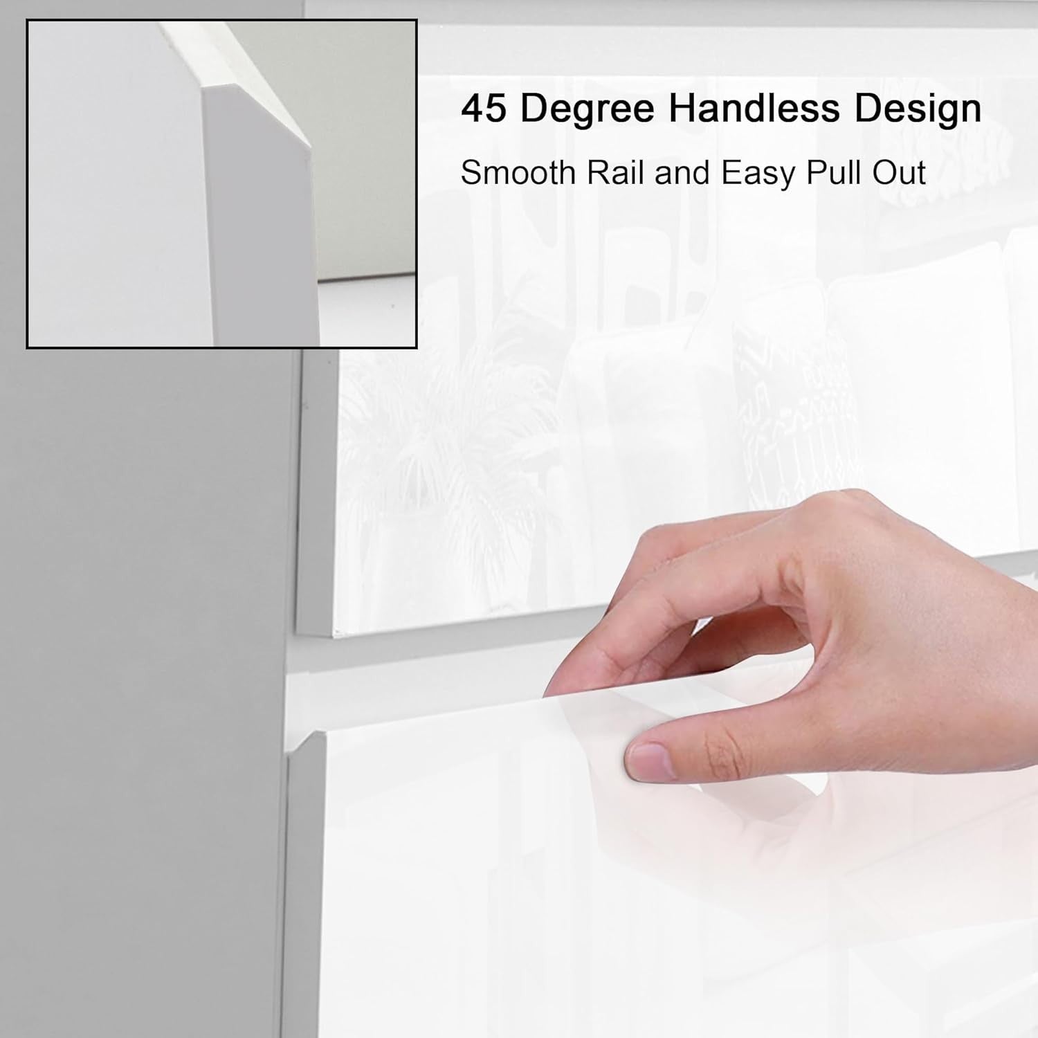 White 2 Door Wardrobe with 2 Drawers High Gloss Finish Storage Unit