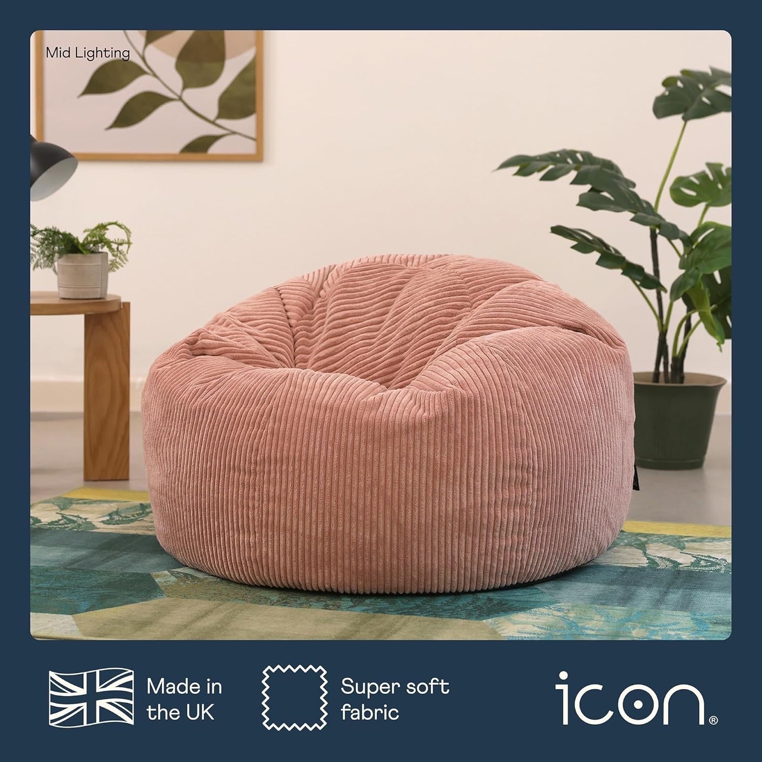 Large Cord Bean Bag Chair for Adults – Soft, Comfy, Durable – Perfect for Living