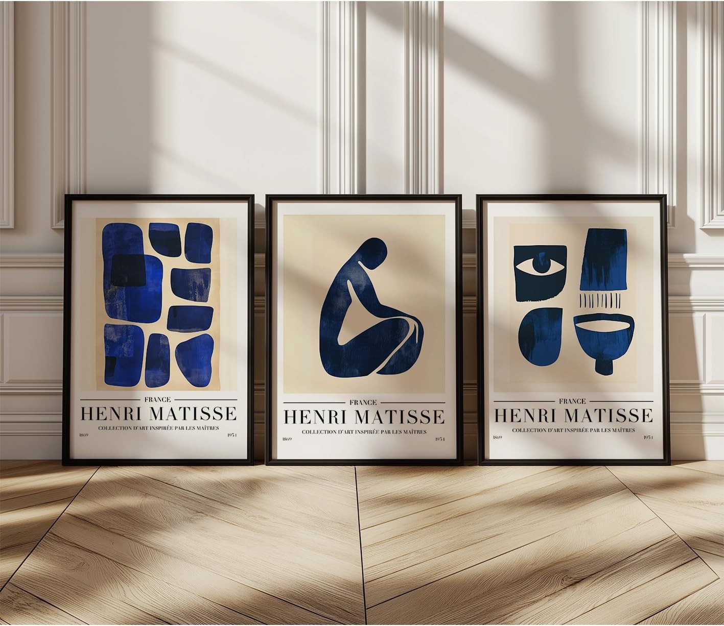 Henri Matisse Wall Art Print – Abstract Blue Framed Poster A4 Modern