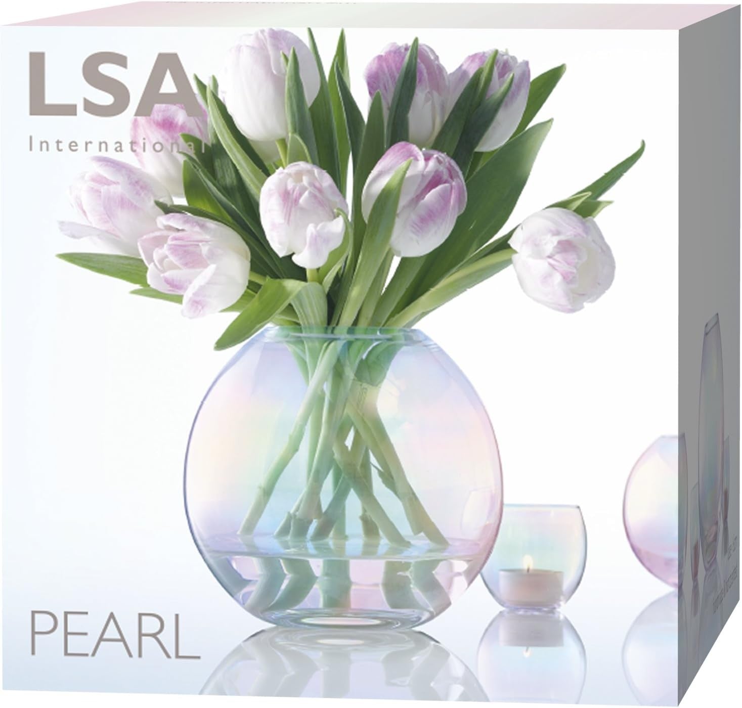 Round Glass Vase 16cm Mother of Pearl Decorative Flower Vase Handmade