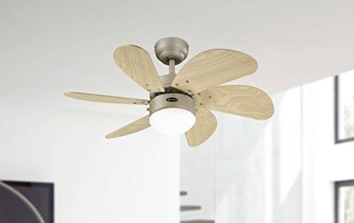 Westinghouse Turbo Swirl 76cm Ceiling Fan, Titanium, Light Maple Blades, Remote