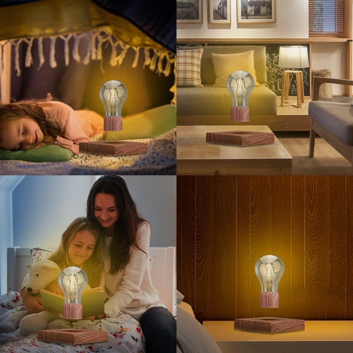 Magnetic Levitating Light Bulb Lamp Floating LED Desk Night Light Touch