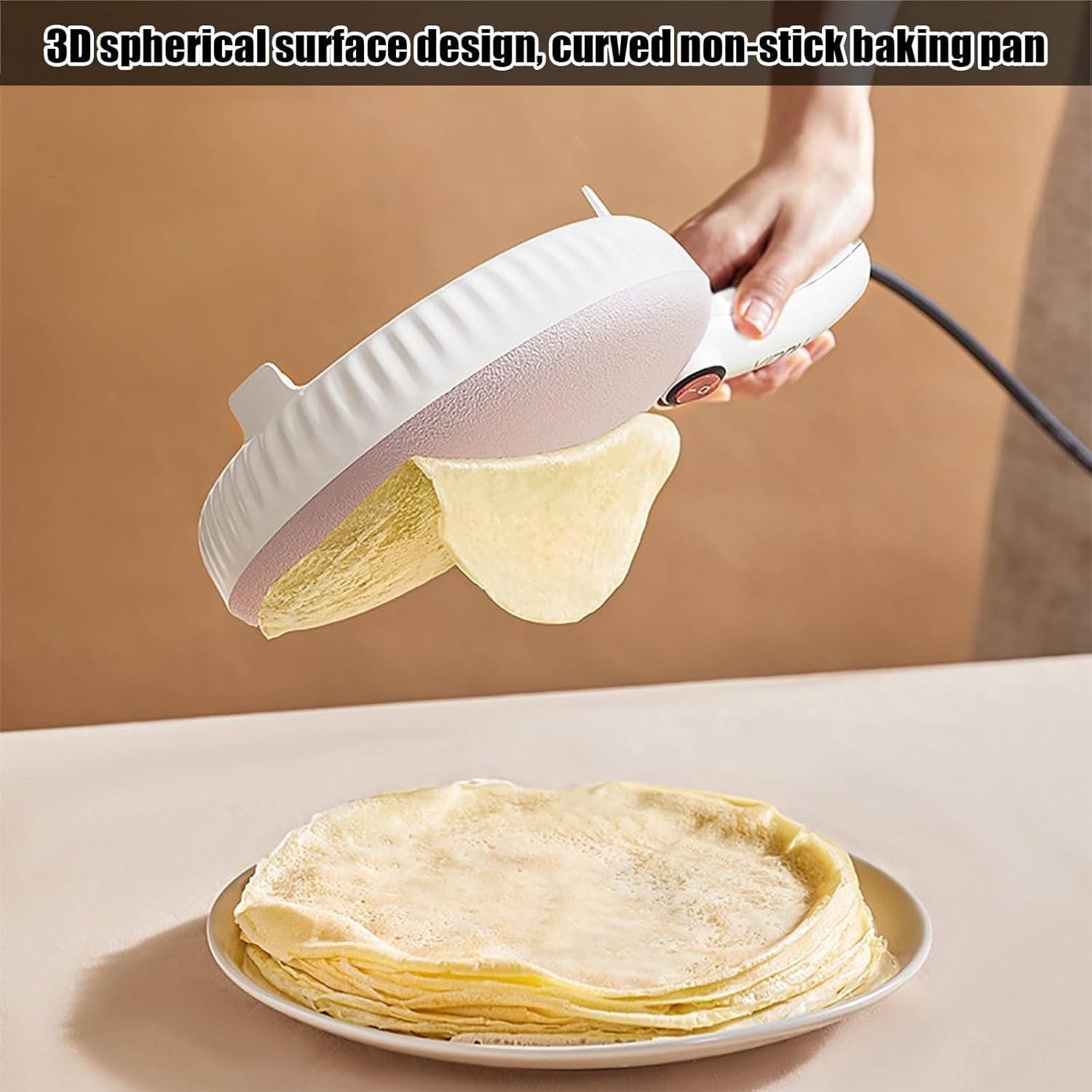 Electric Handheld Crepe Maker 600W Non-Stick Pancake Machine