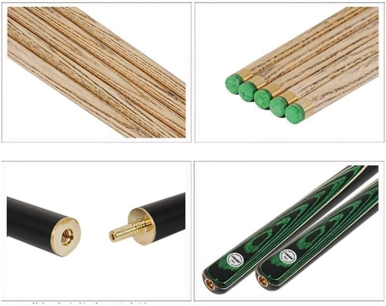 57in 19oz Pool Snooker Cue 3/4 Joint 10.2mm Tip Case Extension Set
