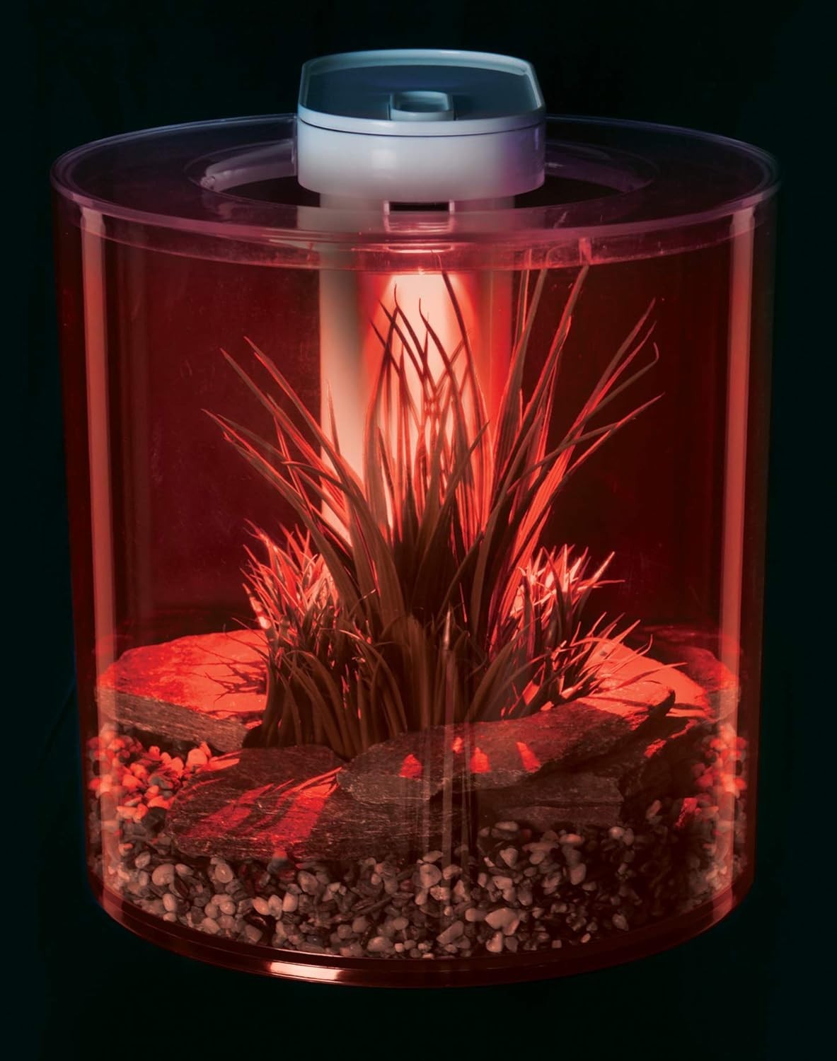 10L Round Fish Tank With Remote LED Lighting Filter Pump Aquarium