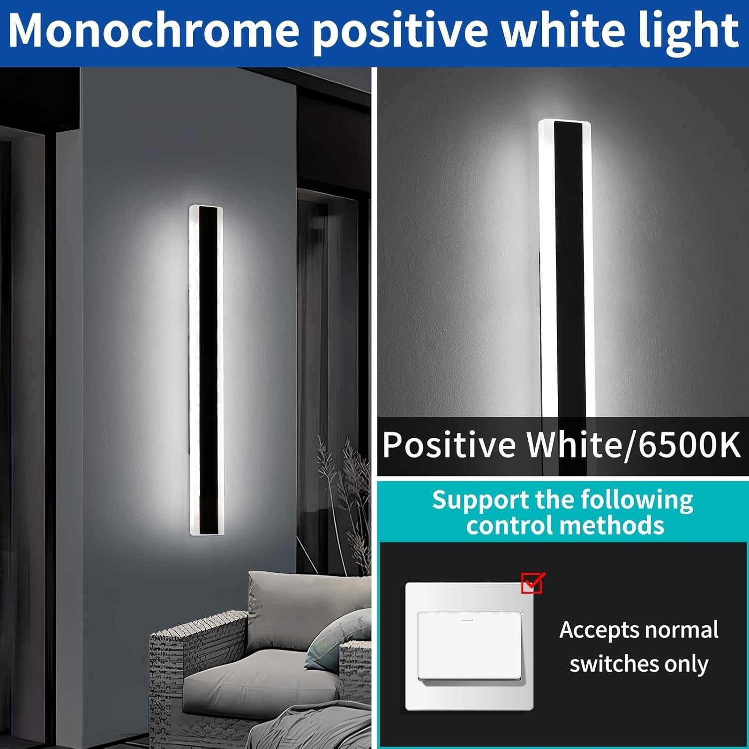 Outdoor LED Wall Light 80cm Cool White, Waterproof, Modern Garden Sconce