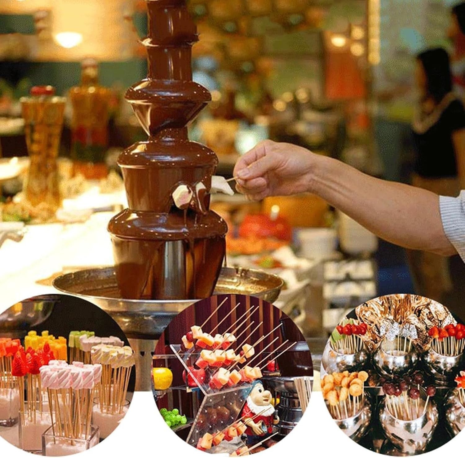 Commercial 5 Tier Chocolate Fountain Machine Digital Temperature