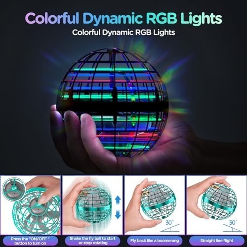 Hand-Controlled Flying Orb Ball Drone Toy with RGB Lights for Kids
