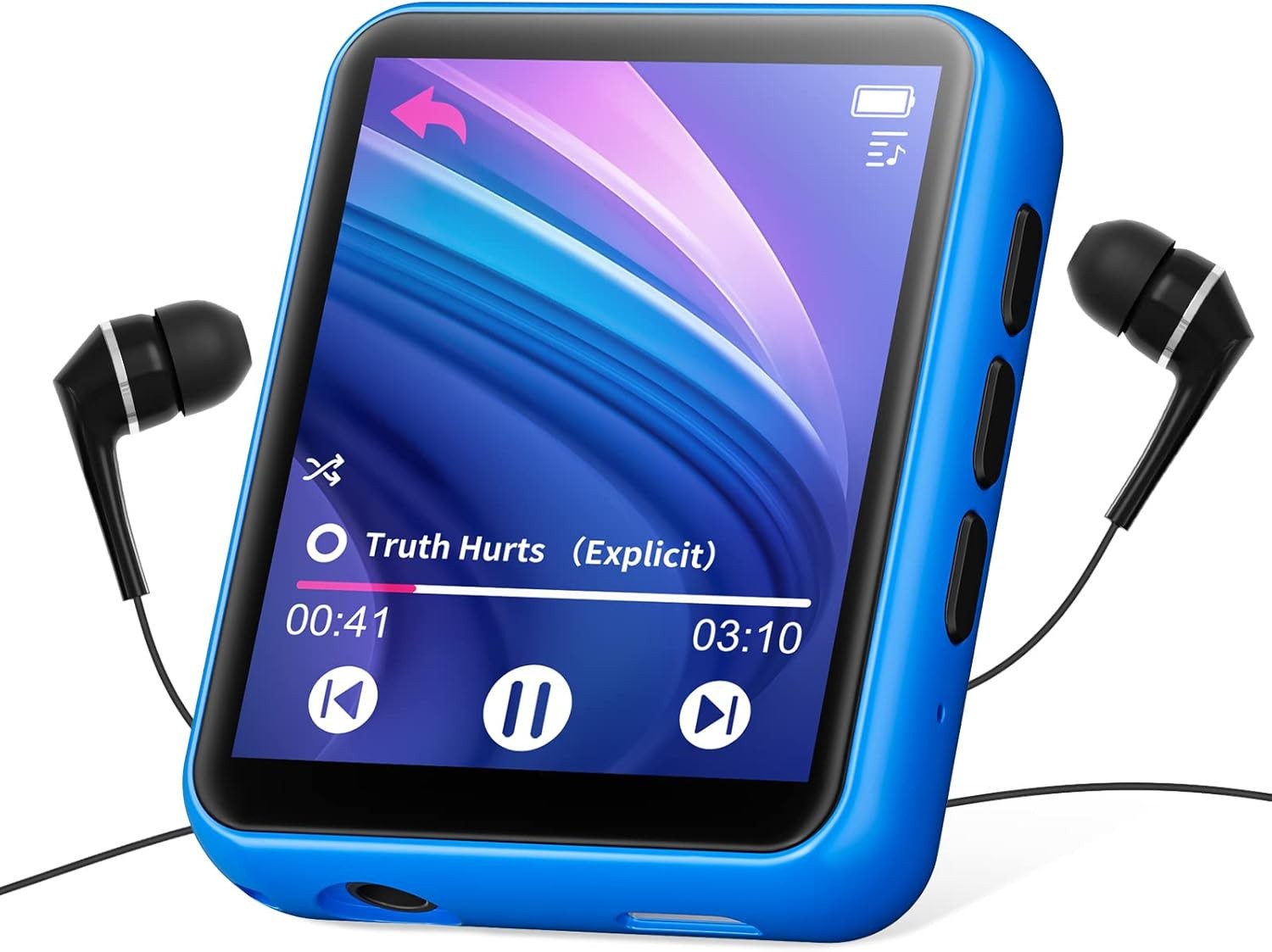 32GB Bluetooth 5.0 MP3 Player Blue 2.4" Touch Screen FM