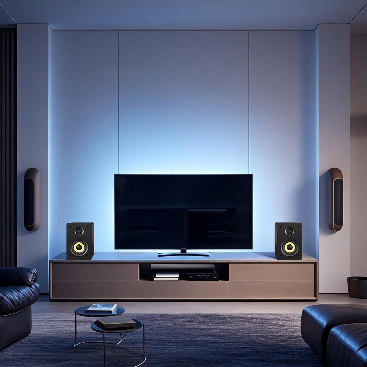 HiFi Studio Bluetooth 5.4 Bookshelf Speakers with Optical Coaxial USB DAC Remote