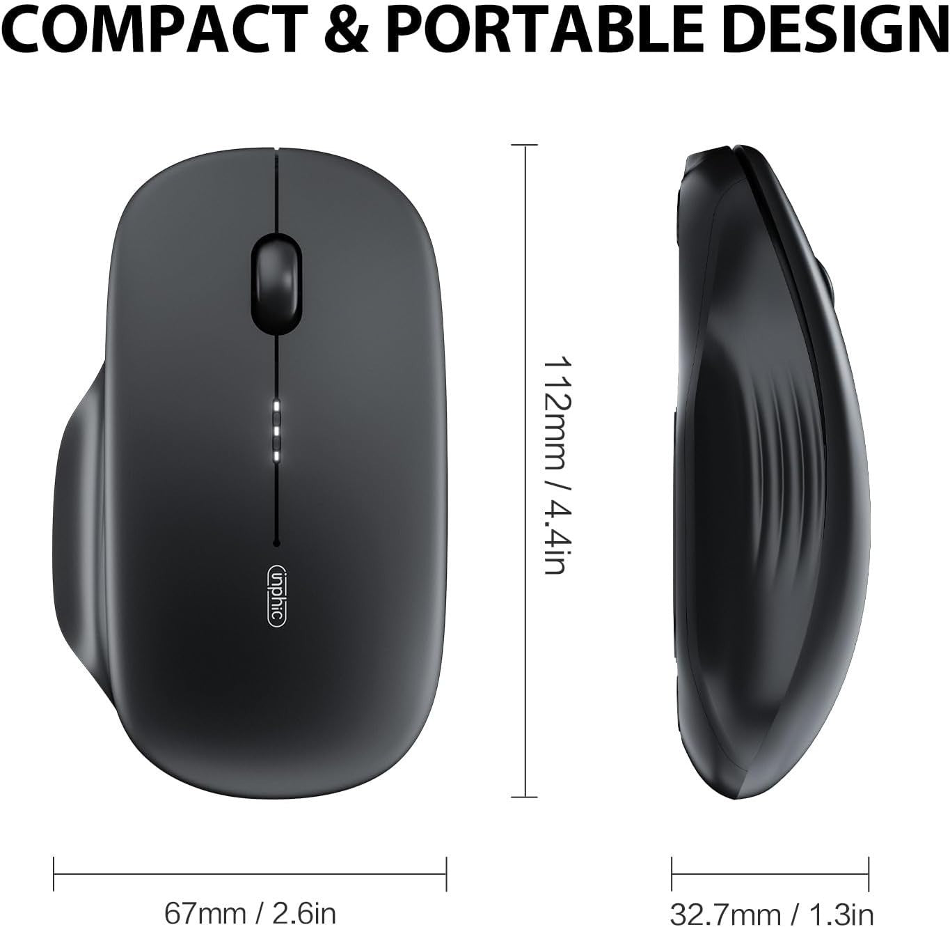 Dual Mode Bluetooth Wireless Mouse Rechargeable Silent 2400 DPI Laptop PC