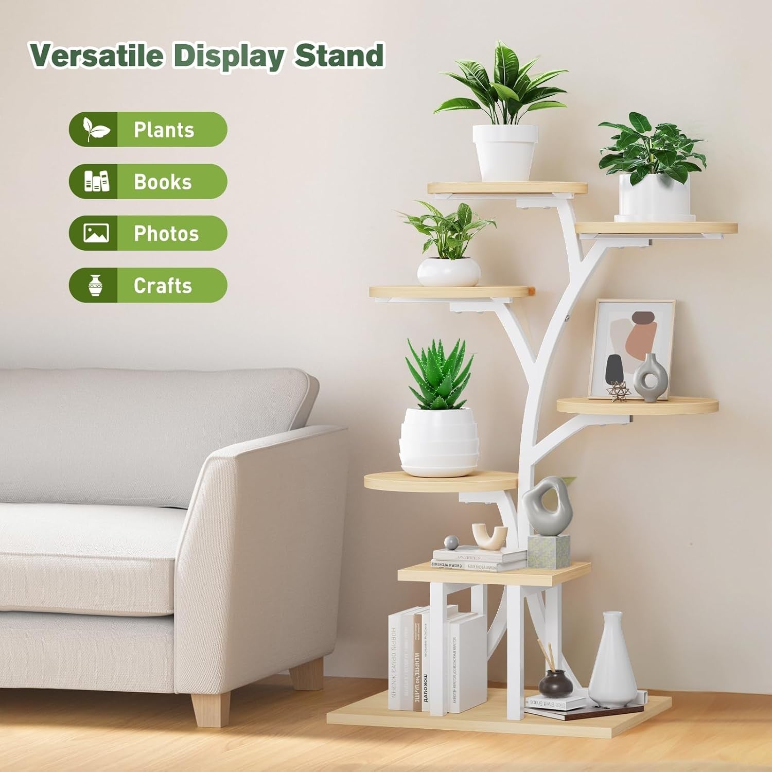 7 Tier Plant Stand with Grow Lights Indoor Metal Flower Shelf Rack for Home Deco