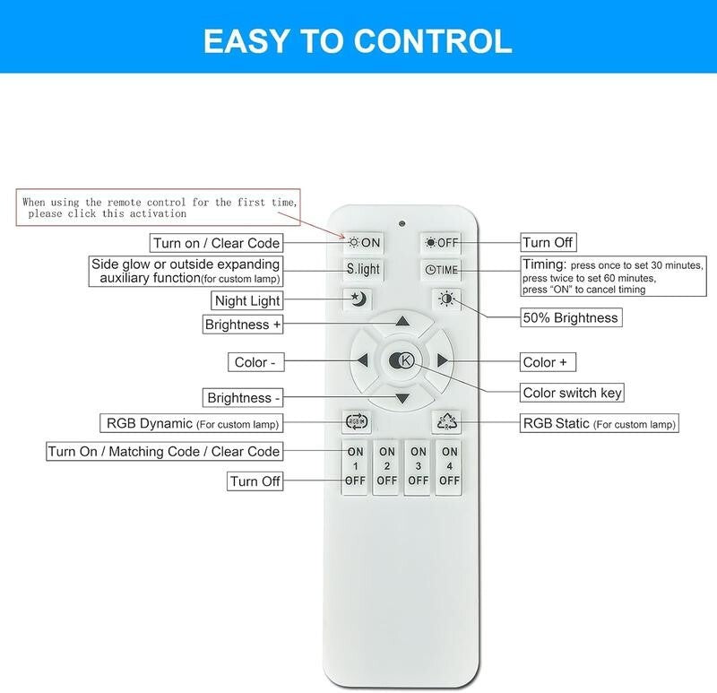 Gold LED Ceiling Light 3 Square Dimmable 50W Remote Control Modern Fixture