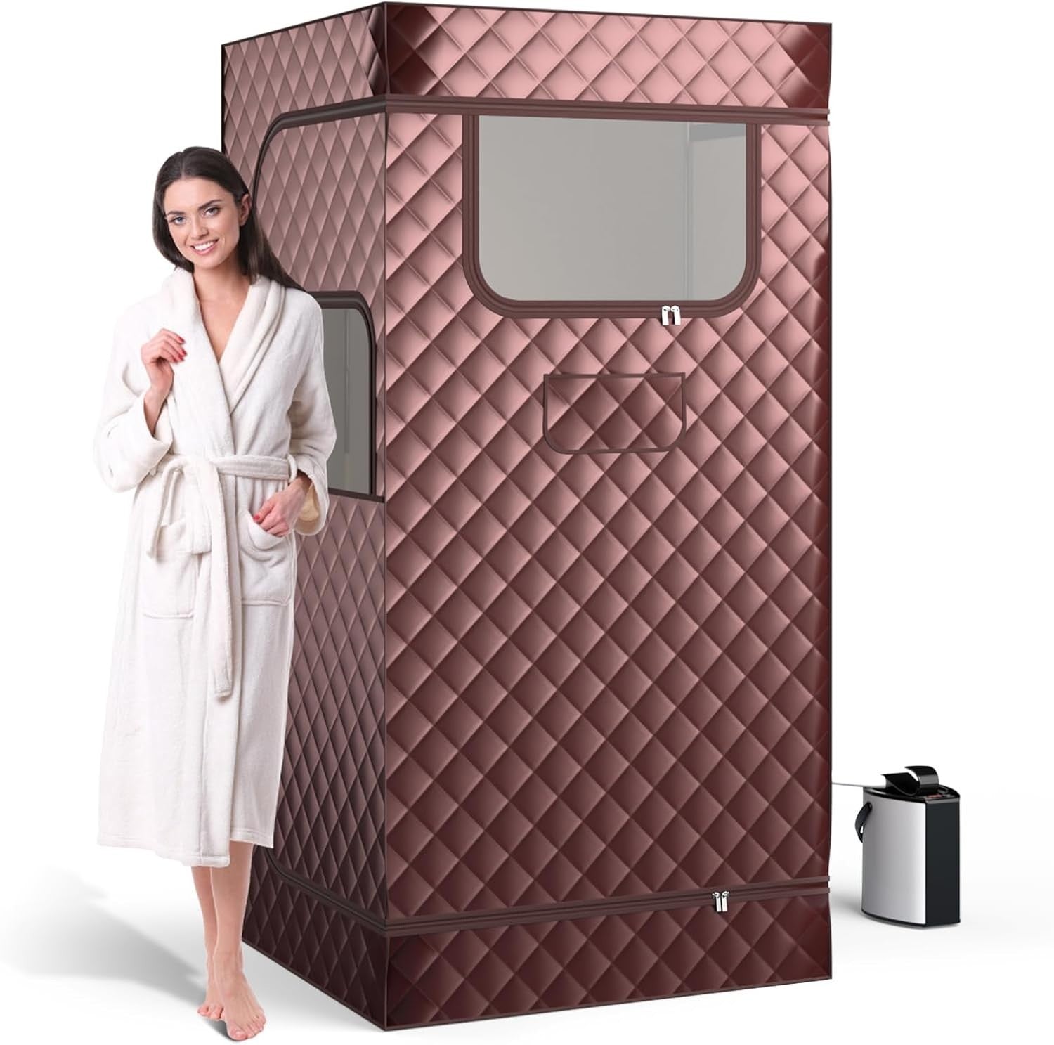 Portable Home Steam Sauna Tent w/ 3L Steamer & Remote Full Body Detox Spa