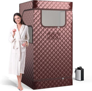 Portable Home Steam Sauna Tent w/ 3L Steamer & Remote Full Body Detox Spa