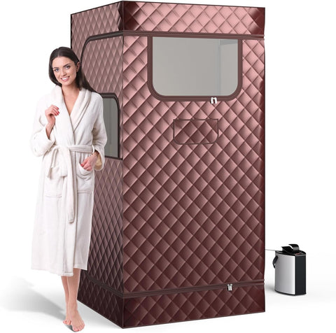 Portable Home Steam Sauna Tent w/ 3L Steamer & Remote Full Body Detox Spa