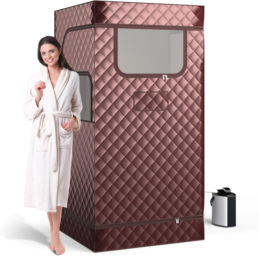 Portable Home Steam Sauna Tent w/ 3L Steamer & Remote Full Body Detox Spa