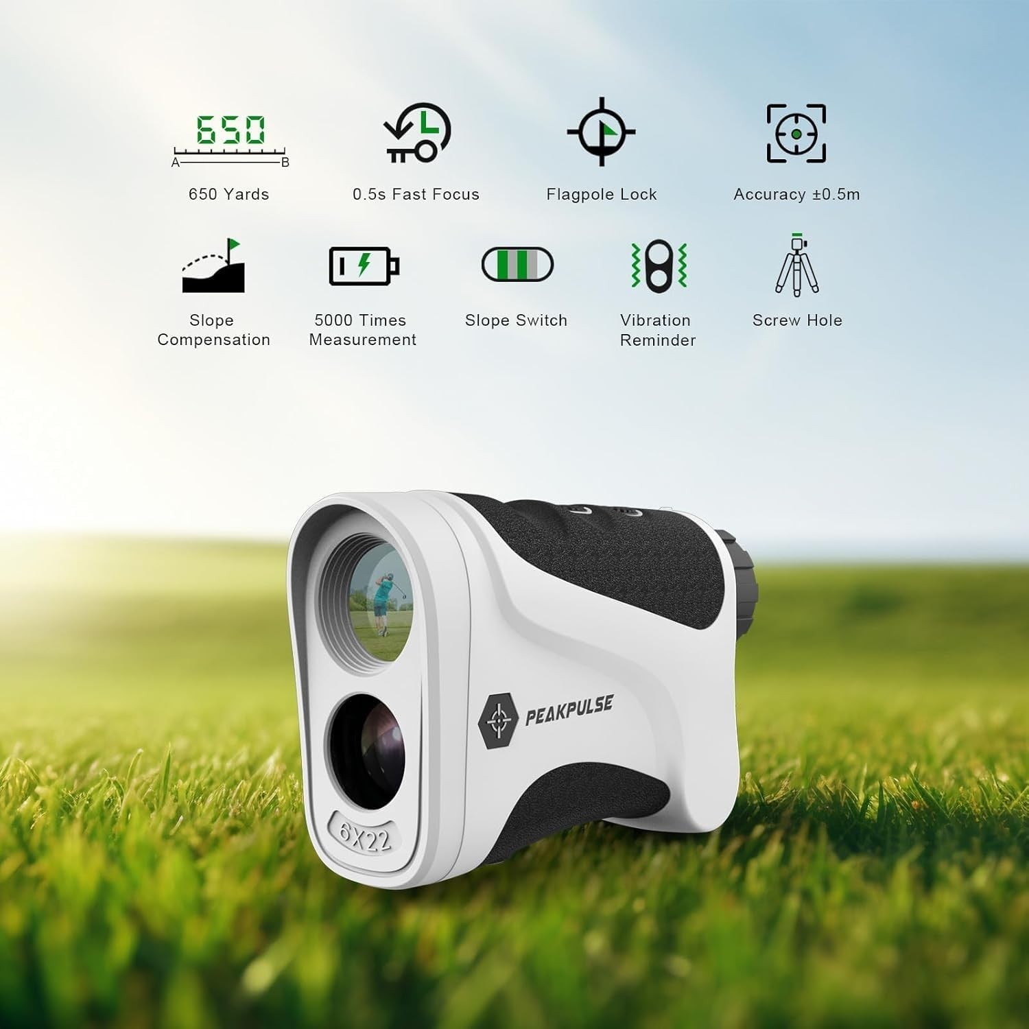 Golf Range Finder 656 Yards Slope Flag Lock Vibration 6X Magnification