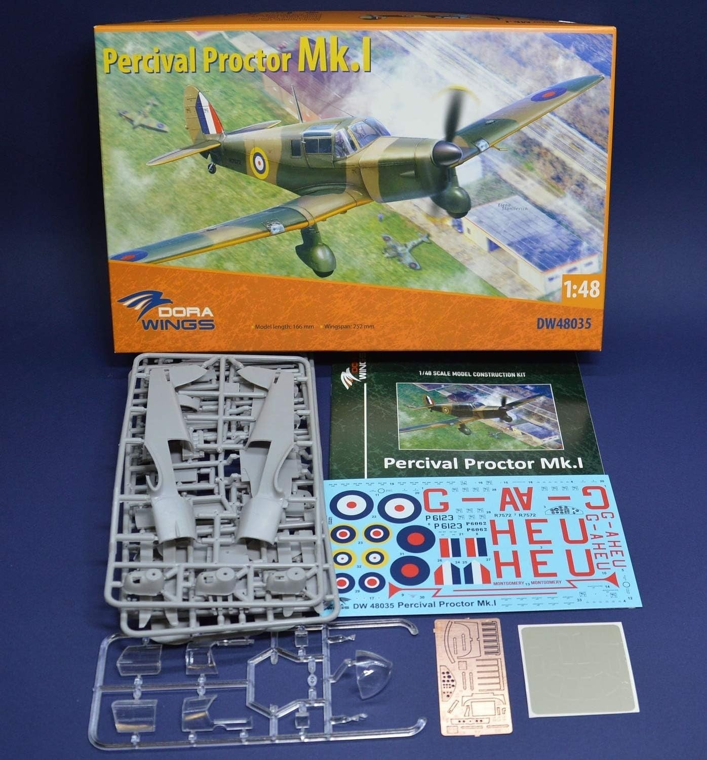 1:48 Scale Plastic Aircraft Model Kit – Detailed Percival Proctor Mk.I Build Set