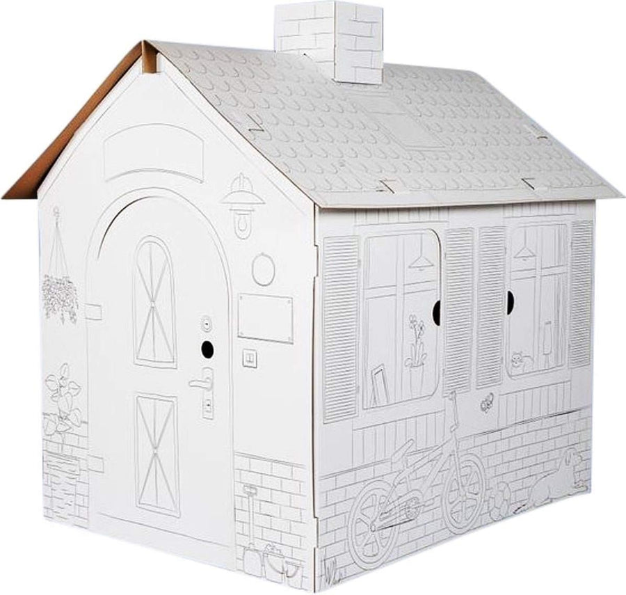 XL Cardboard Playhouse Kids Colour In DIY Creative Indoor Toy