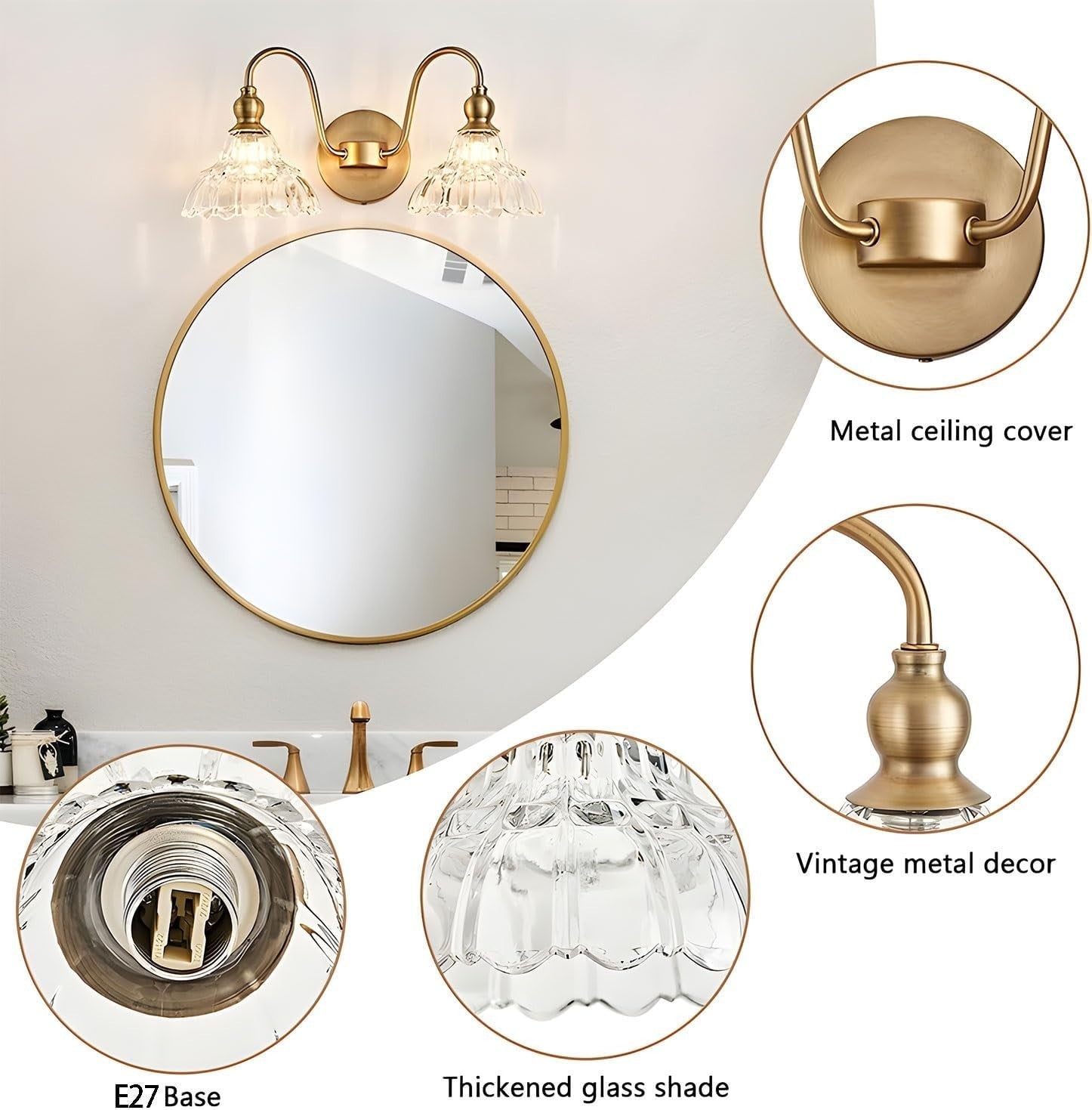 Wireless Battery Wall Sconces Set of 2, Remote Control & Dimmable LED Lights