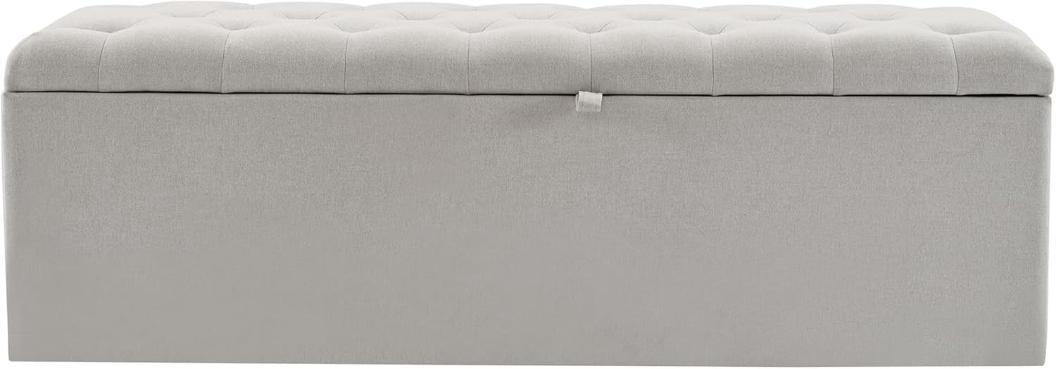 ModernLuxe Ottoman Storage Bench Upholstered Linen Footstool 135x41x42cm
