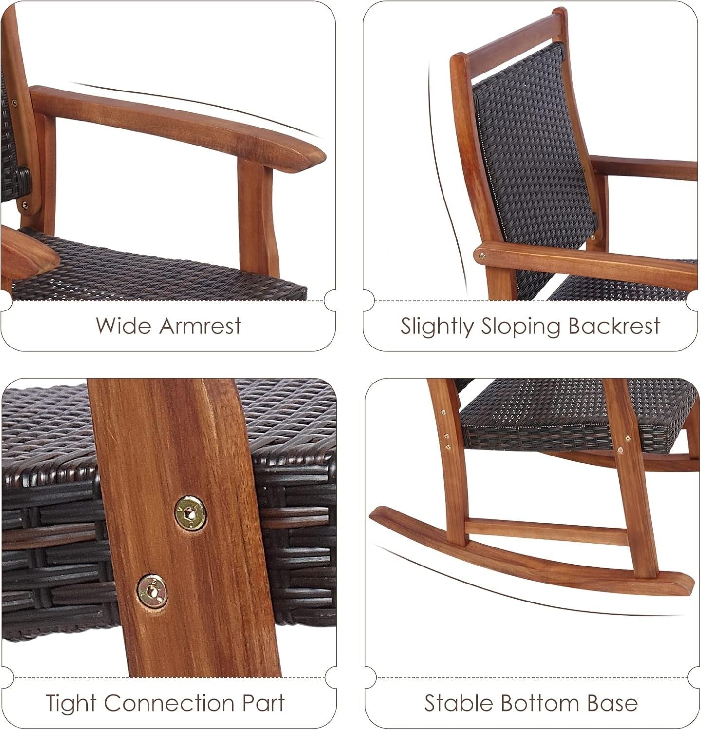 3-Piece Outdoor Rocking Chair Set with Table – Comfortable Patio Bistro