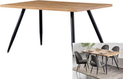 Modern Oak Dining Table 150cm Black Metal Legs – Kitchen & Home Use
