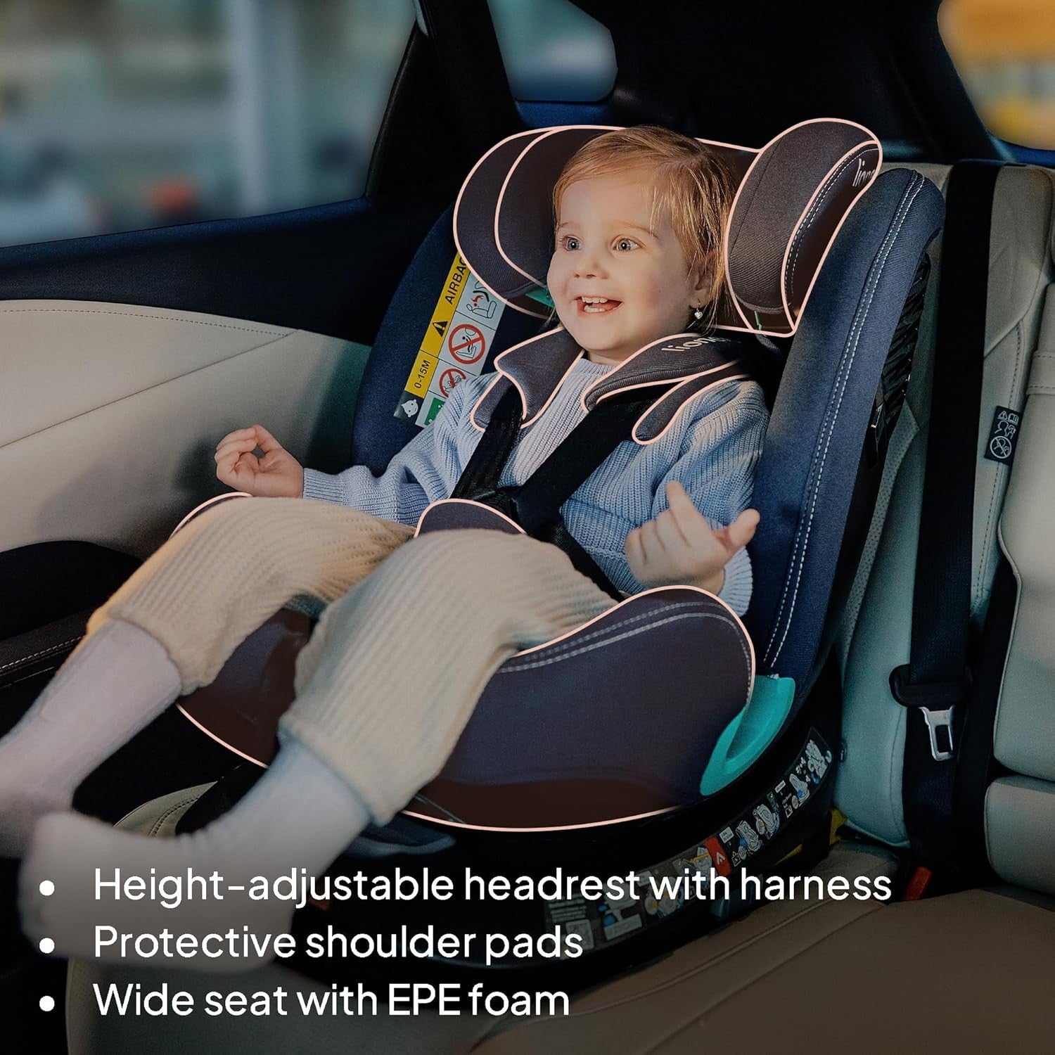 360° Swivel ISOFIX i-Size Baby Car Seat 0–12 Years & Forward Facing
