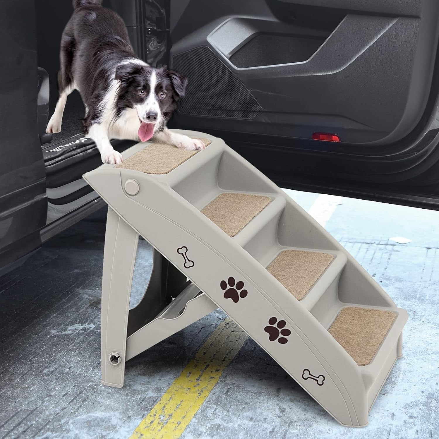 Foldable Portable Dog & Cat Pet Steps with Non‑Slip Footpads – Lightweight Ramp