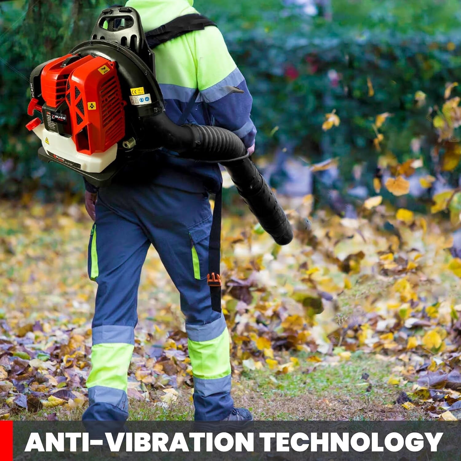 Petrol Backpack Leaf Blower 63cc 2-Stroke High Power Garden Debris Cleaner