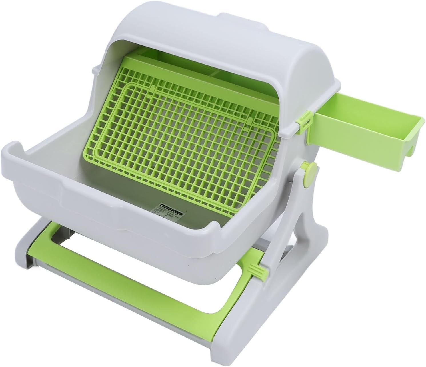 Semi Automatic Cat Litter Box Self Cleaning Large Tipping Tray Green