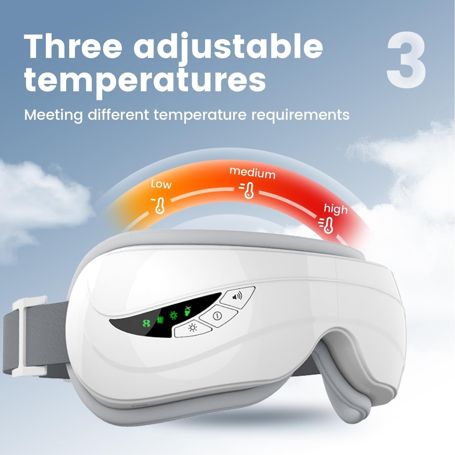 Heated Eye Massager Mask with Music 5 Modes Foldable