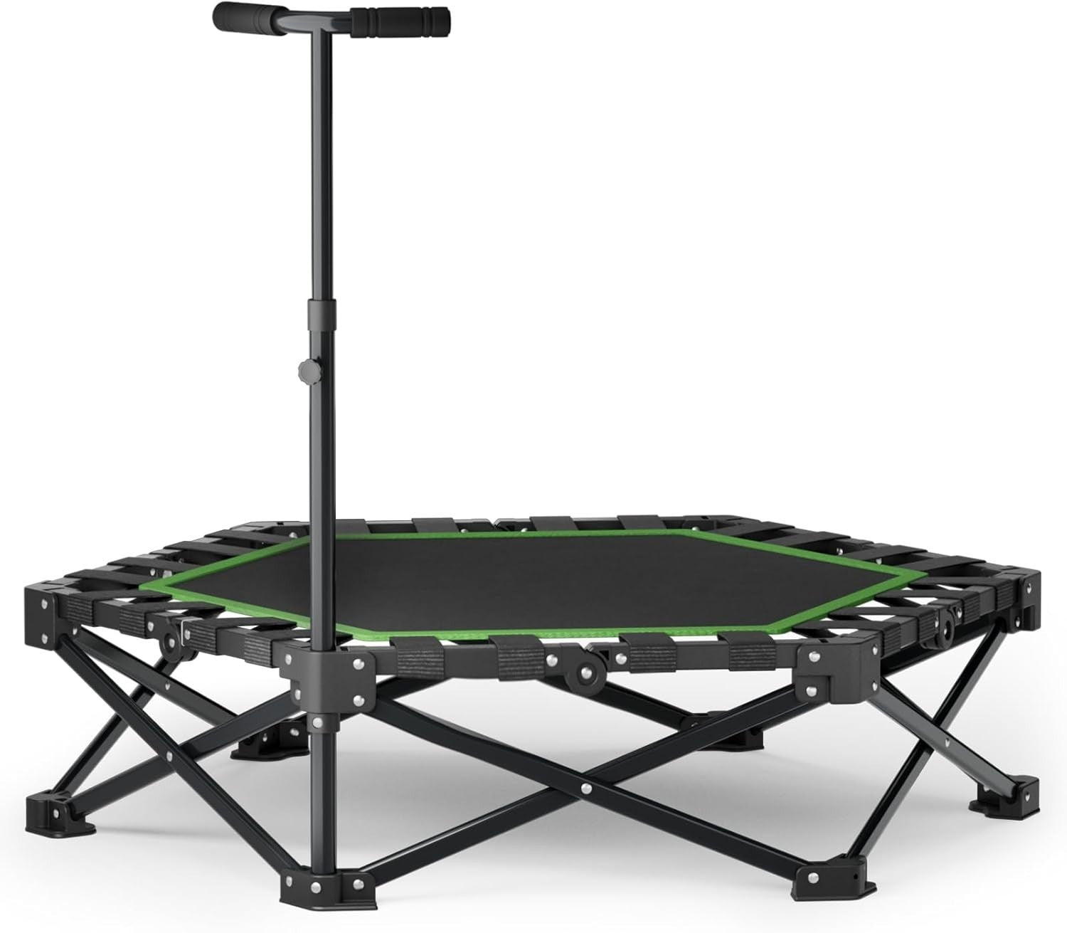 42in Folding Fitness Rebounder Trampoline Silent Bungee Handle 440lb