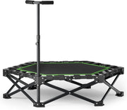 42in Folding Fitness Rebounder Trampoline Silent Bungee Handle 440lb