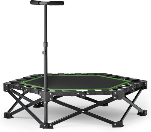 42in Folding Fitness Rebounder Trampoline Silent Bungee Handle 440lb