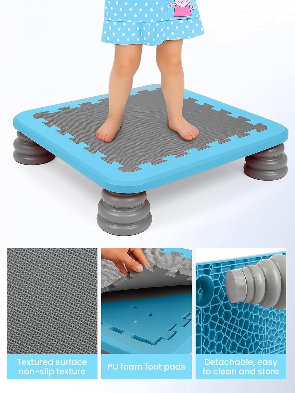 Kids Indoor Trampoline Board Sensory Toy Safe Mini Jump Pad 80KG