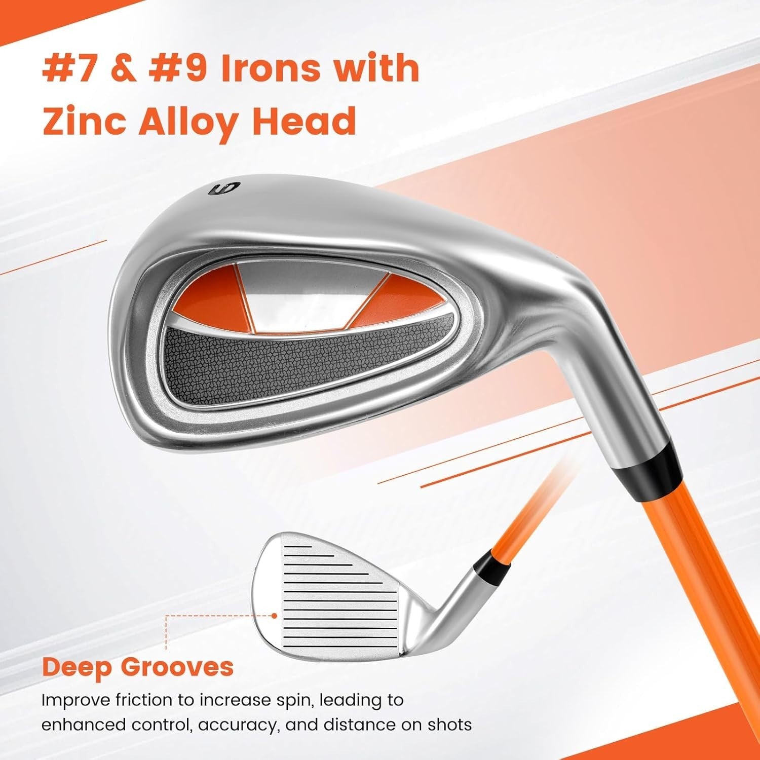 Junior Golf Club Set Right Hand Fairway Irons Putter Stand Bag Kids